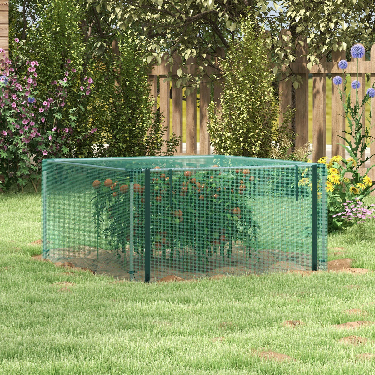 Outsunny Tier-Zubehör grün Polypropylen B/H/L: ca. 125x125x62,5 cm Vogelschutznetz - grün (62,50/125,00/125,00cm) - Outsunny