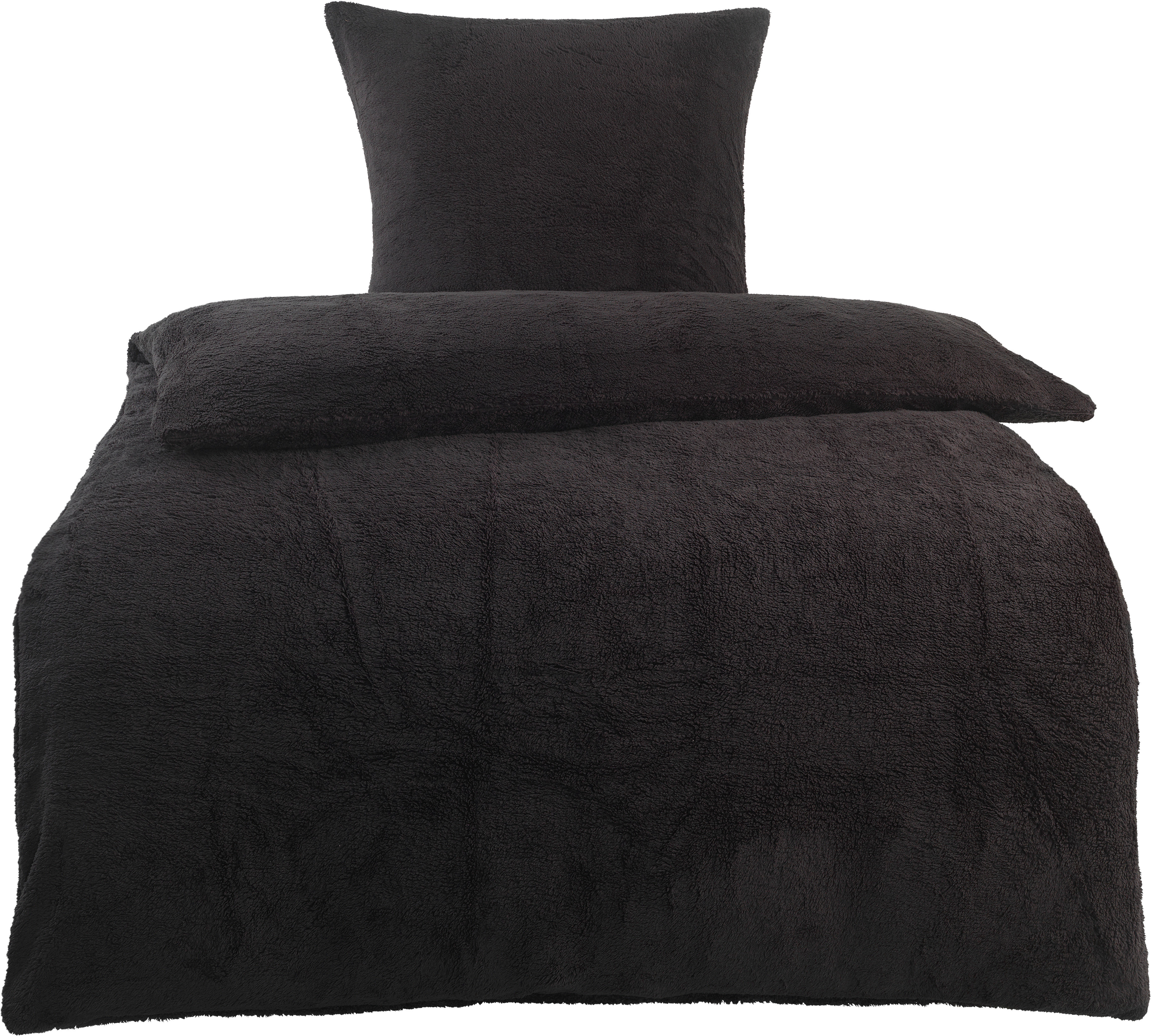 Microfaser Bettwäsche Teddy-Fleece Bettwäsche_Microfaser-Teddy-Flausch - anthrazit (135,00/200,00cm)