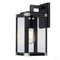 Westinghouse Außenwandleuchte Glendora mattschwarz Metall Glas B/H/L: ca. 18x38x21 cm E27 1 Brennstellen Glendora - mattschwarz (21,00/18,00/38,00cm) - Westinghouse