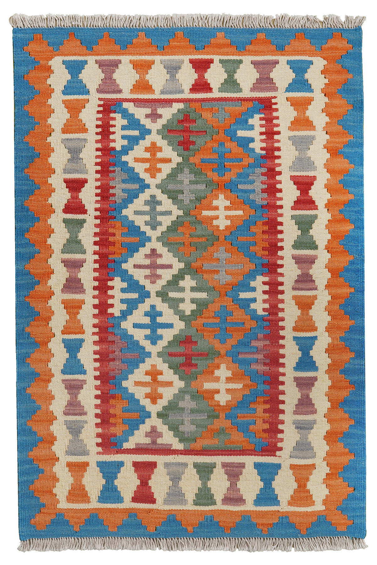 PersaTepp Teppich Kelim Gashgai beige B/H/L: ca. 84x1x124 cm Kelim Gashgai - beige/rot (124,00/84,00/1,00cm) - PersaTepp