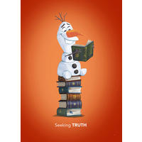 Komar Poster Frozen Olaf Reading Disney B/L: ca. 50x70 cm Frozen Olaf Reading - (50,00/70,00cm) - Komar