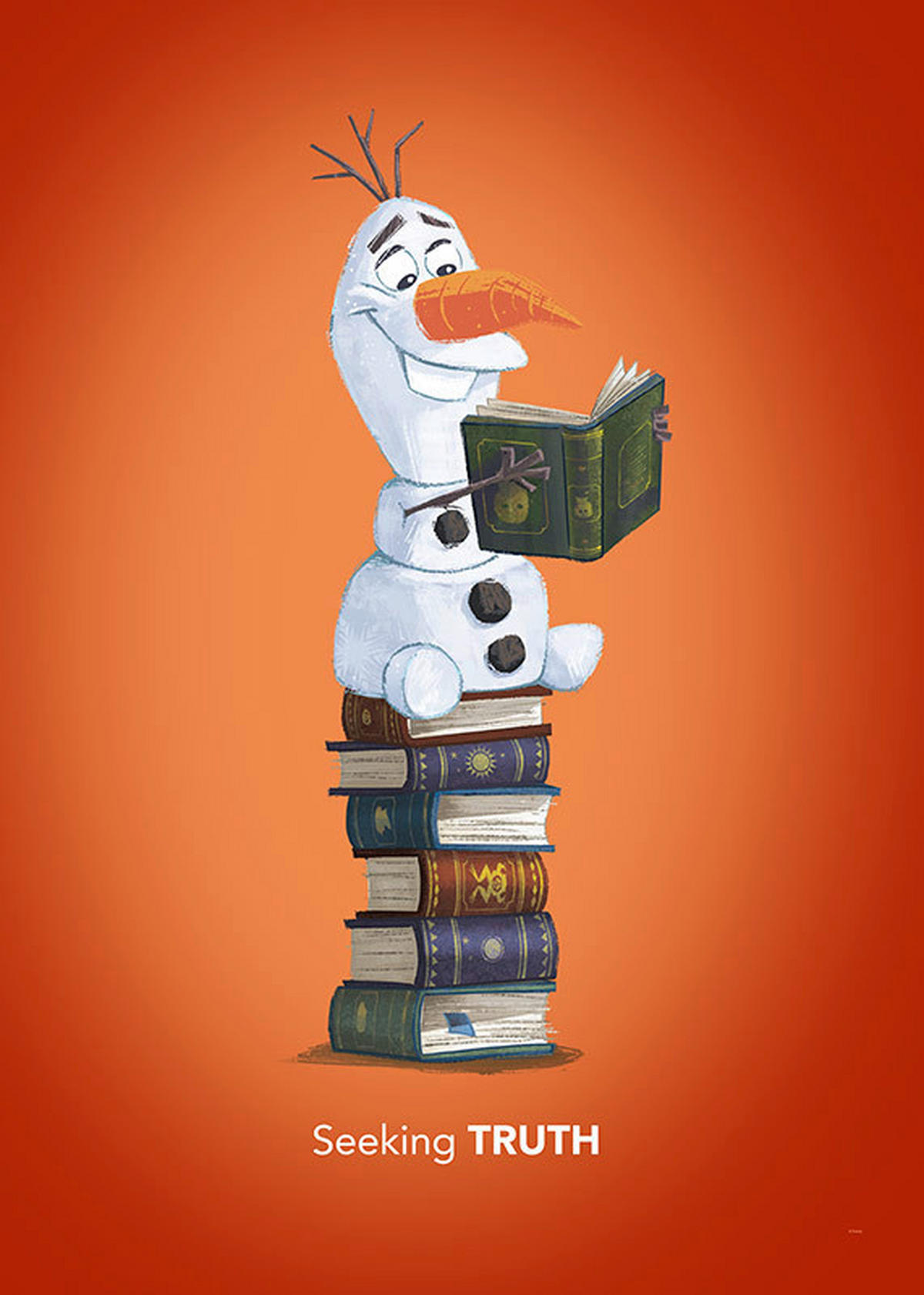 Komar Poster Frozen Olaf Reading Disney B/L: ca. 50x70 cm Frozen Olaf Reading - (50,00/70,00cm) - Komar