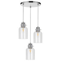 SPOT Light Pendelleuchte weiß transparent Metall Glas D: ca. 22 cm E27 3 Brennstellen Alessandro - weiß/transparent (22,00cm) - SPOT Light