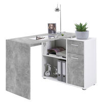 Winkelschreibtisch  Beton Optik weiß B/H/T: ca. 117x74x80 cm Albrecht_Winkelkombination 360-001 - Beton/weiß (117,00/74,00/80,00cm)