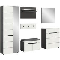 Garderobe Canu basaltgrau Nachbildung weiß B/H/T: ca. 255x190x37 cm Canu - weiß/basaltgrau (255,00/190,00/37,00cm) - xonox.home