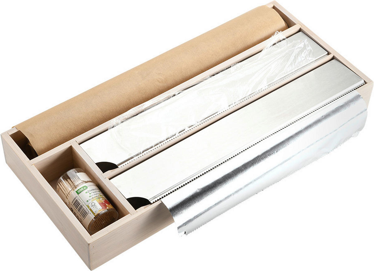 Kesper Folienspender braun Bambus B/H/L: ca. 20,5x6x47 cm Folienspender - braun (47,00/20,50/6,00cm) - Kesper