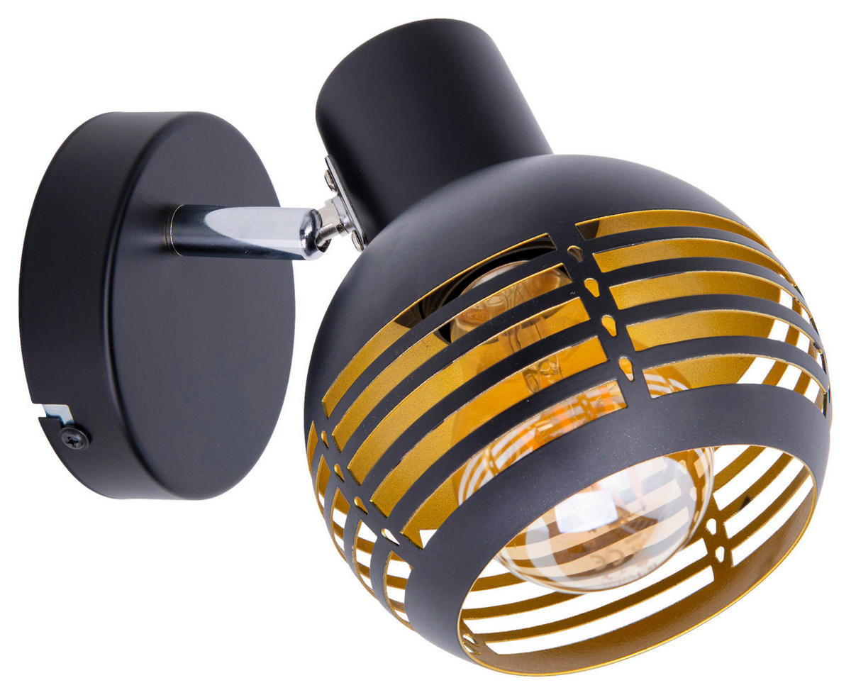 Näve Leuchten LED-Deckenleuchte 1387022 schwarz gold Metall B/H/T: ca. 23x12x14 cm E27 1 Brennstellen Spot Casco - gold/schwarz (23,00/12,00/14,00cm) - Näve Leuchten