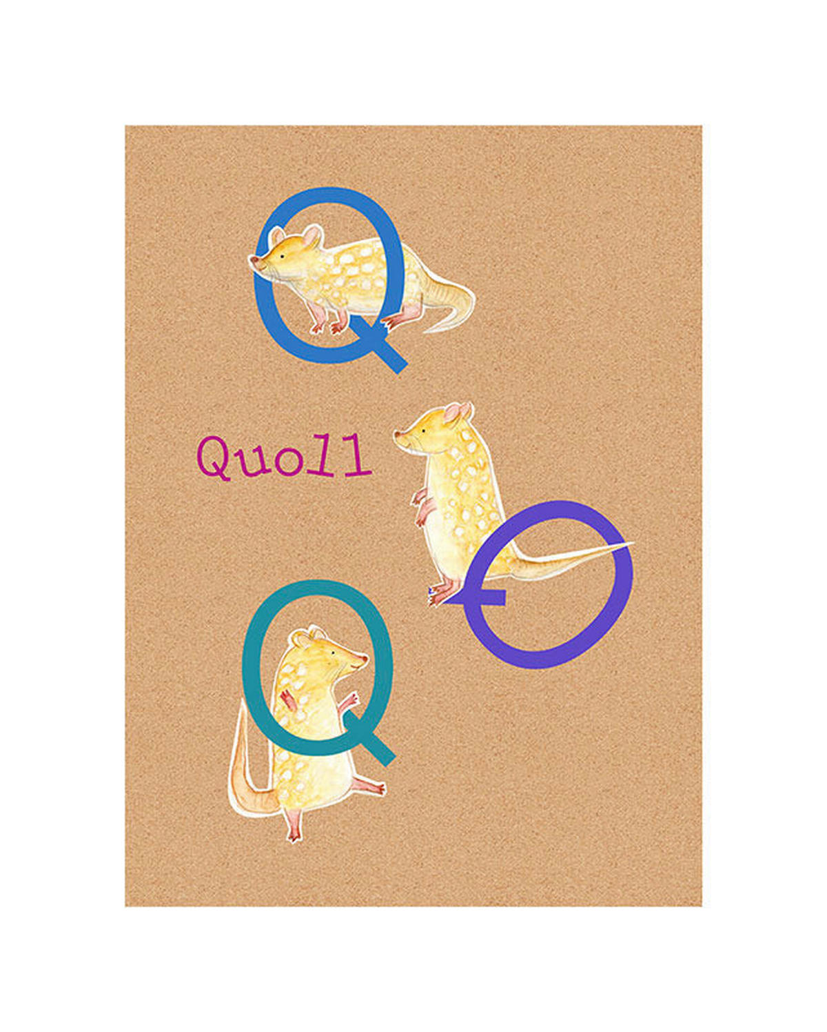 Komar Poster ABC Animal Q Buchstaben B/L: ca. 40x50 cm ABC Animal Q - (40,00/50,00cm) - Komar