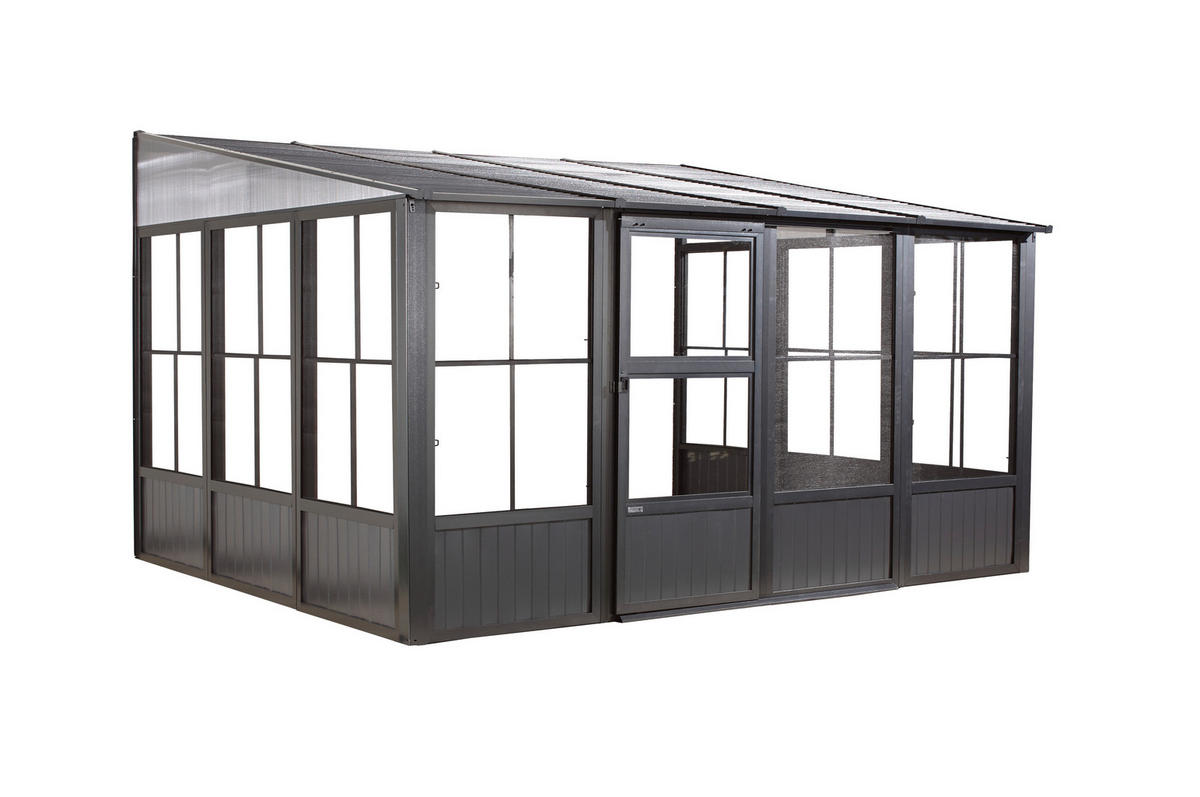 Sojag Terrassenüberdachung Mural anthrazit Aluminium B/H/L: ca. 404x244,5x308,96 cm Mural - anthrazit (308,96/404,00/244,50cm) - Sojag