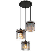 Pendelleuchte schwarz Metall B/H/L: ca. 25x120x25 cm E27 3 Brennstellen Pendelleuchte_Garley - schwarz (25,00/25,00/120,00cm)