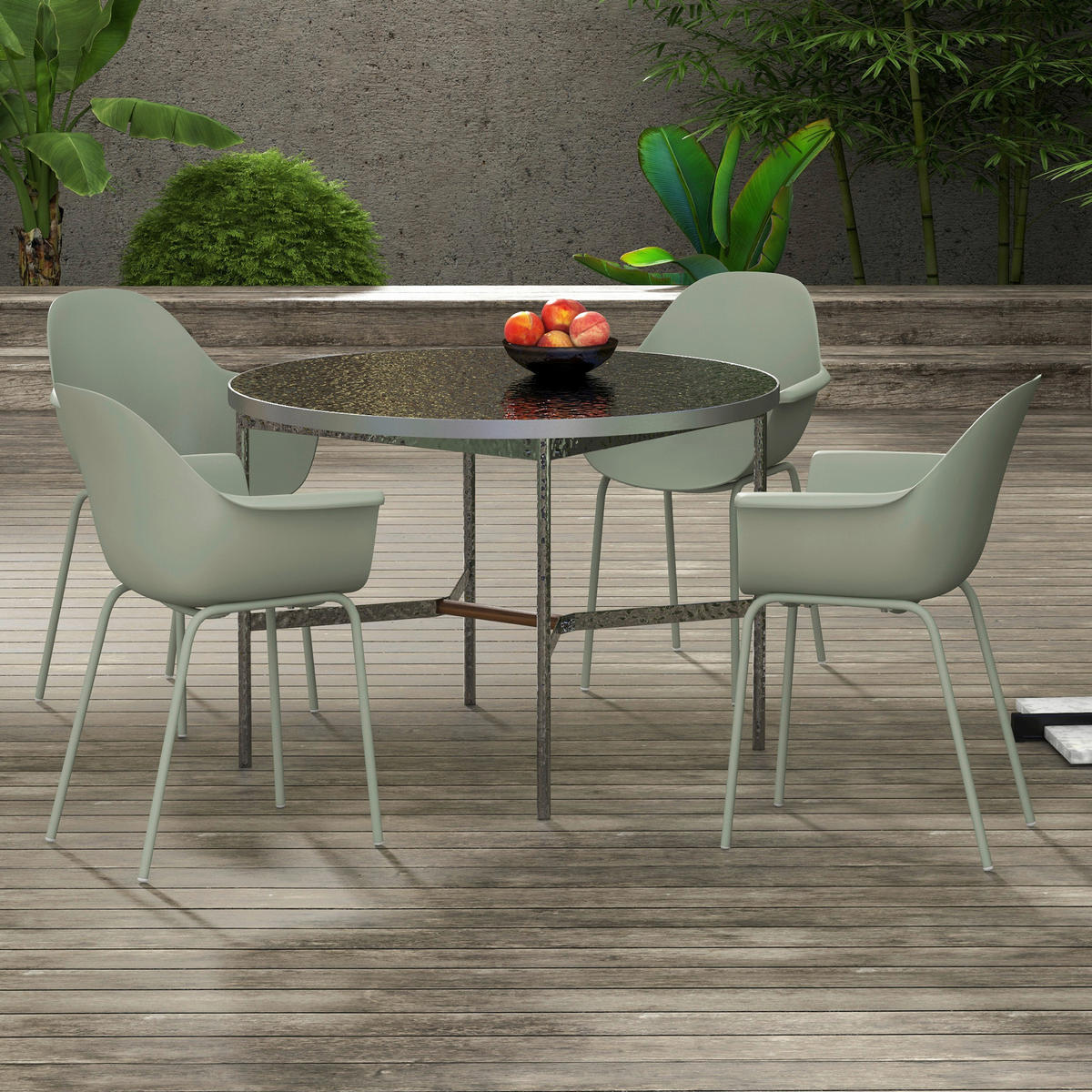 Outsunny Bistro-Set grün Kunststoff B/H/L: ca. 55x84x59 cm Bistro-Set - grün (59,00/55,00/84,00cm) - Outsunny