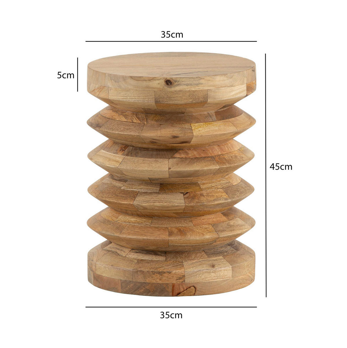 Beistelltisch Mango B/H/T: ca. 35x45x35 cm Beistelltisch - (35,00/45,00/35,00cm) - Wohnling