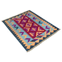 PersaTepp Teppich Kelim Gashgai rot B/H/L: ca. 82x1x127 cm Kelim Gashgai - blau/rot (127,00/82,00/1,00cm) - PersaTepp