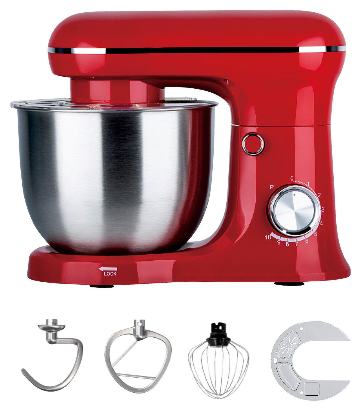 WKM Knetmaschine PKM-1500.5R rot Edelstahl B/H/T: ca. 22x29x36 cm ca. 5 l Knetmaschine 5l - rot (22,00/29,00/36,00cm) - WKM
