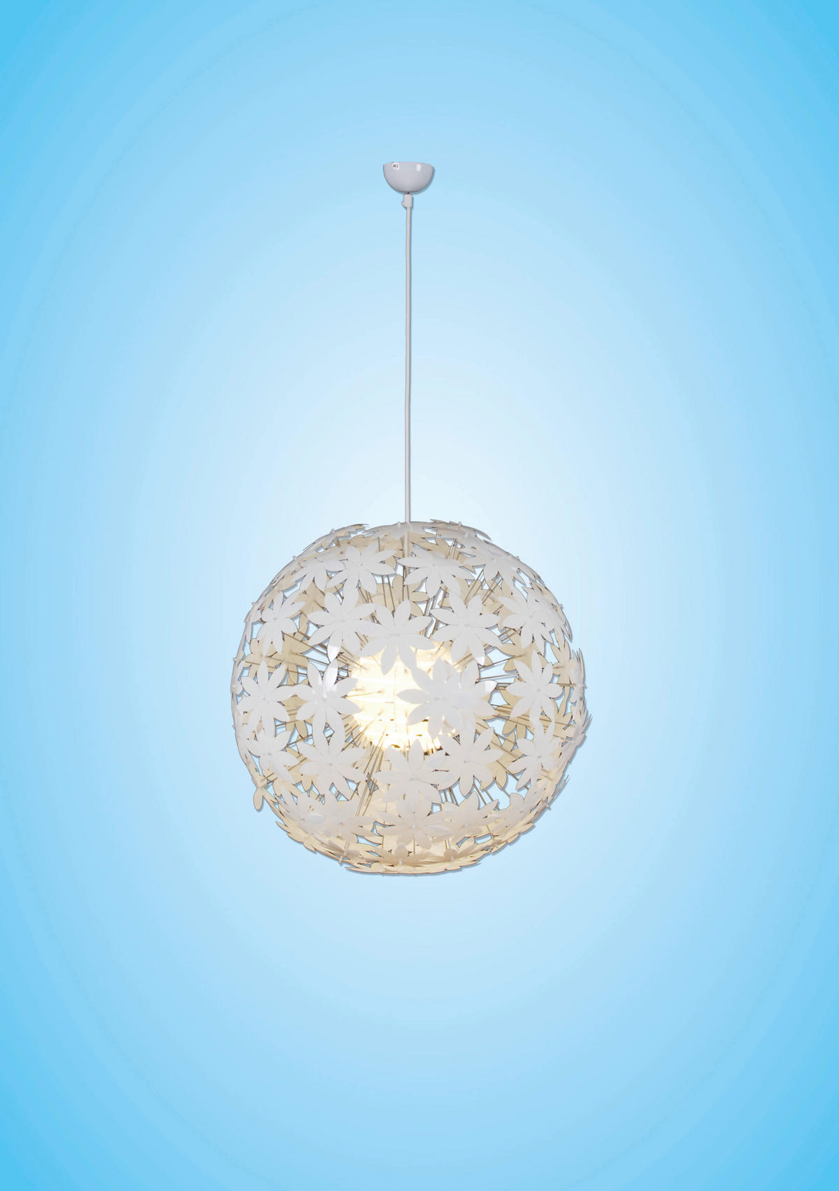 Näve Leuchten Pendelleuchte 7024423 weiß Metall Kunststoff B/H/T: ca. 55x130x55 cm E27 1 Brennstellen Flowery Meadow - weiß (55,00/130,00/55,00cm) - Näve Leuchten