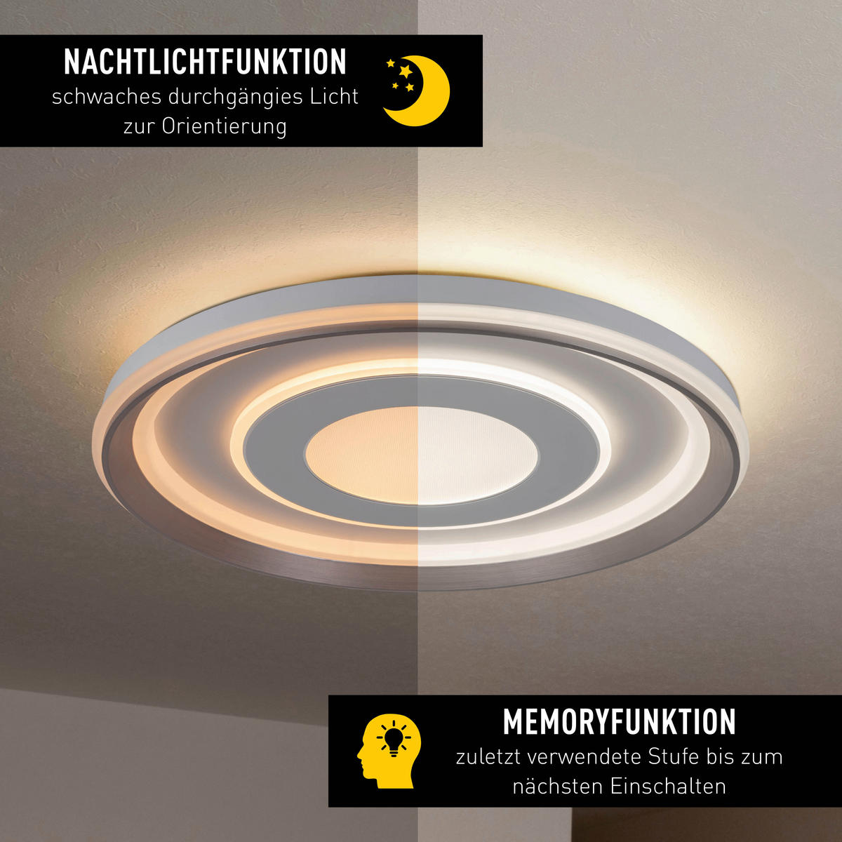 Näve Leuchten LED-Deckenleuchte weiß Kunststoff Metall B/H/T/D: ca. 50x7,5x50x50 cm DOIRA - weiß (50,00/7,50/50,00cm) - Näve Leuchten