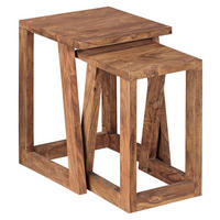 Beistelltisch 2er-Set natur Echtholz 2er-Set - natur - Wohnling