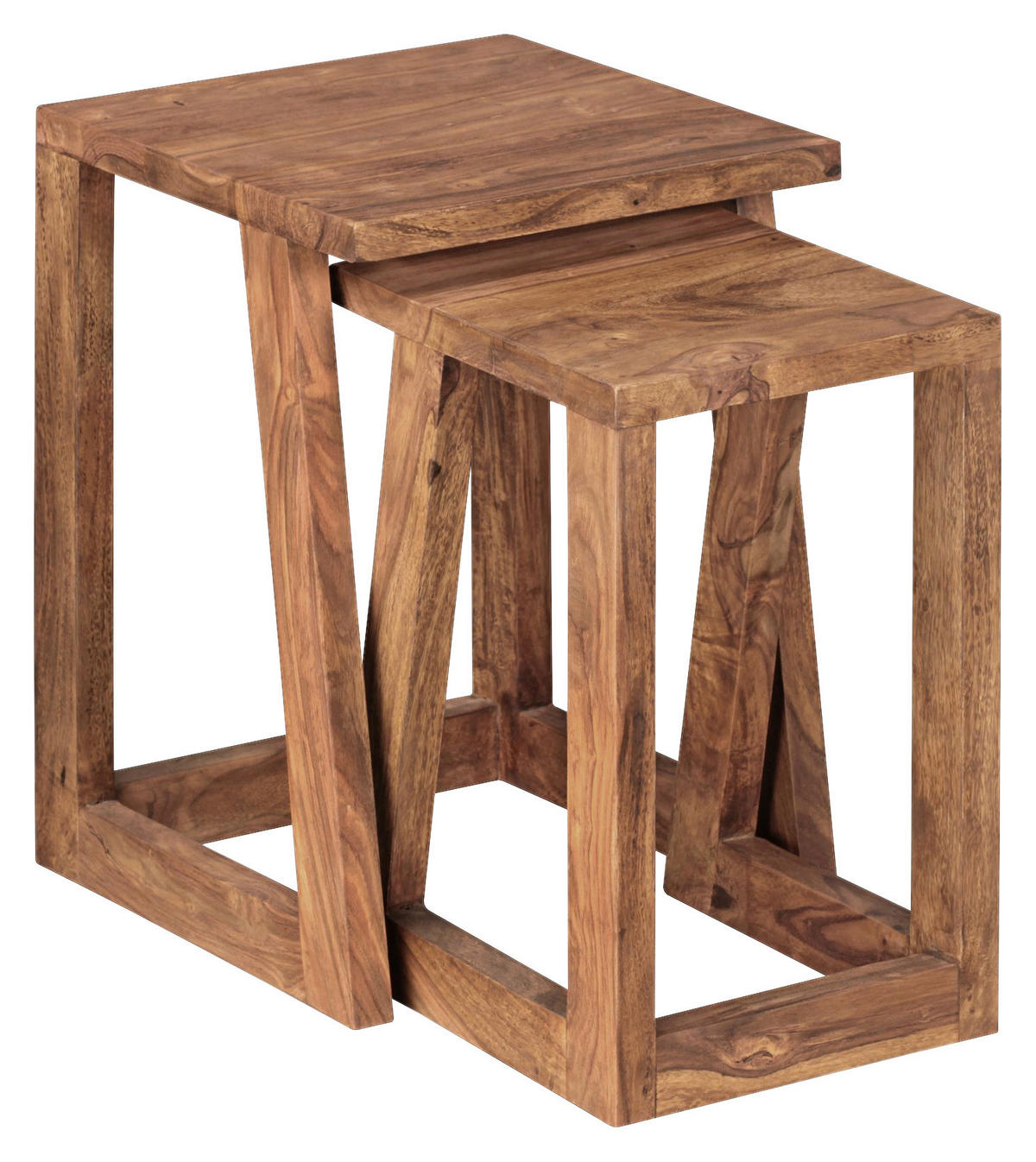Beistelltisch 2er-Set natur Echtholz 2er-Set - natur - Wohnling