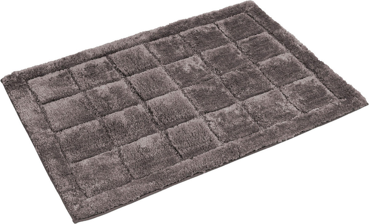 Badematte Badematte_Paul 60x90cm Karo anthr. - anthrazit (60,00/90,00cm) - Tuffi