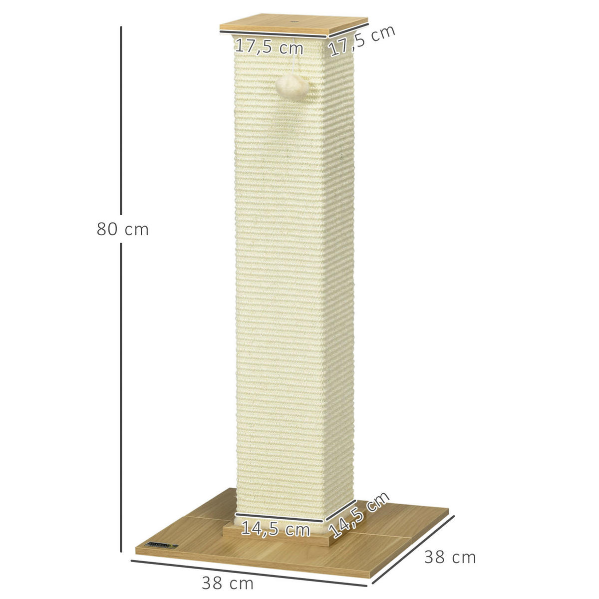 PawHut Kratzbaum bunt Spanplatte B/H/L: ca. 38x80x38 cm Kratzbaum - bunt (38,00/38,00/80,00cm) - PawHut