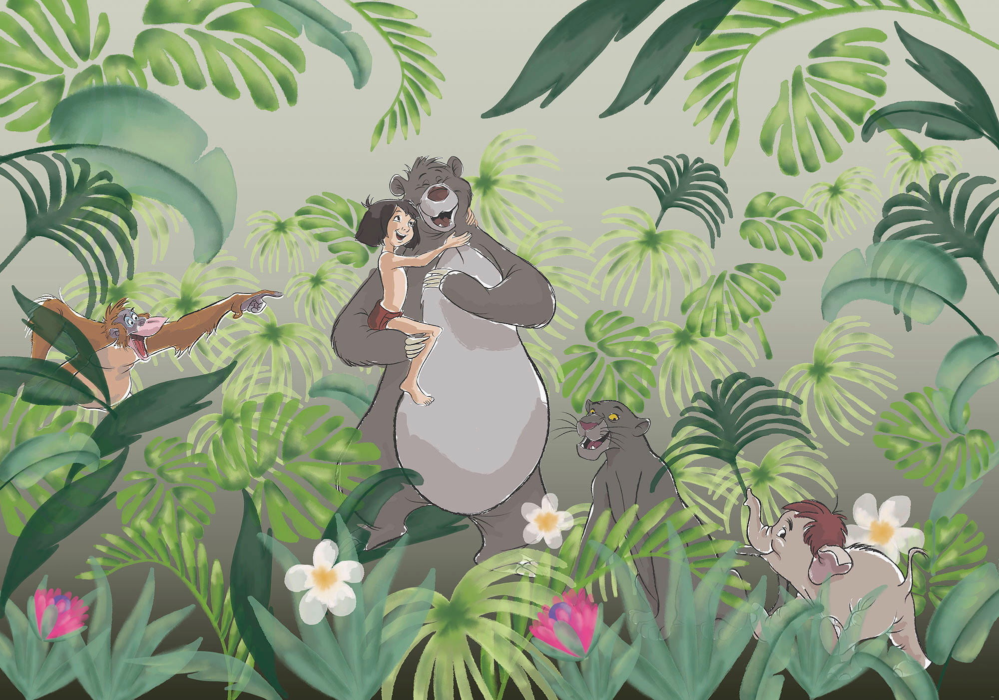Komar Fototapete Welcome To the Jungle, glatt, Comic, mehrfarbig, (Packung)