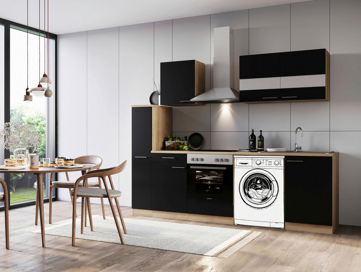 Respekta Küchenblock Merle weiß B/H/T: ca. 250x200x60 cm Merle - Eiche/weiß (250,00/200,00/60,00cm) - Respekta