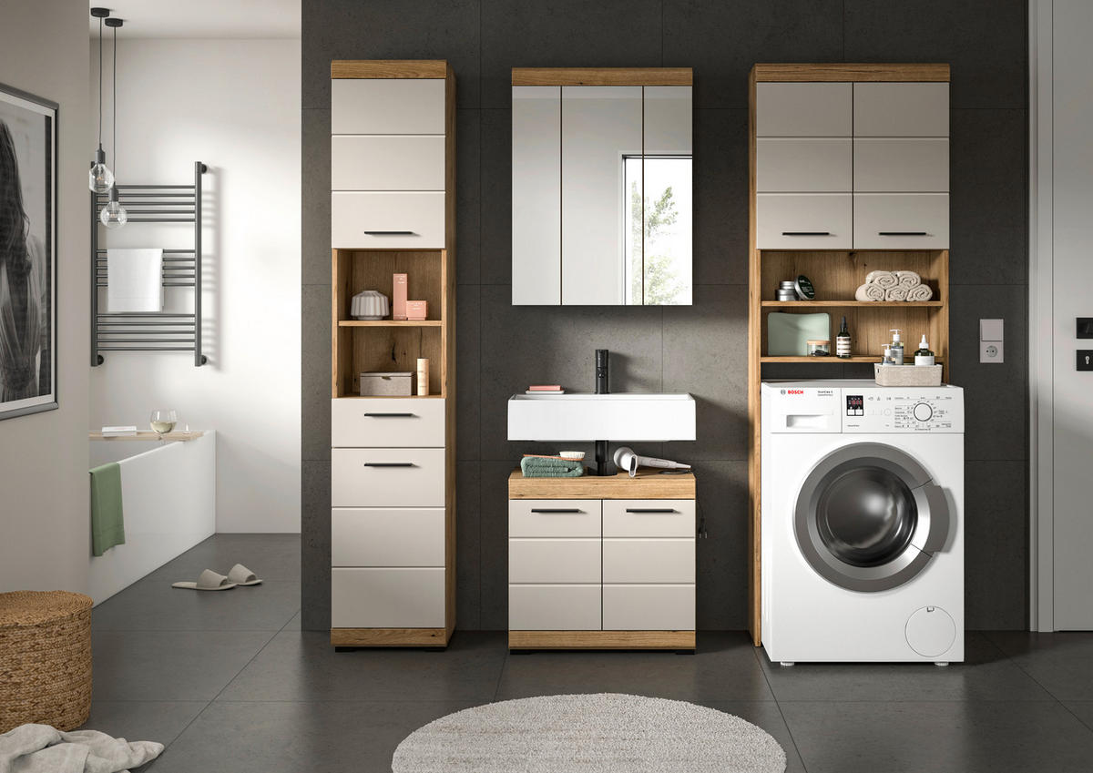 Badezimmer-Set Scout Evoke Oak Nachbildung Kaschmirgrau Nachbildung B/H/T: ca. 190x191x34 cm Scout - Kaschmirgrau (190,00/191,00/34,00cm) - xonox.home