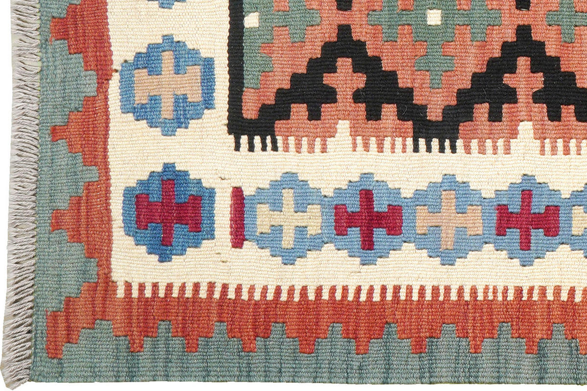 PersaTepp Teppich Kelim Gashgai schwarz B/H/L: ca. 79x1x284 cm Kelim Gashgai - beige/schwarz (284,00/79,00/1,00cm) - PersaTepp