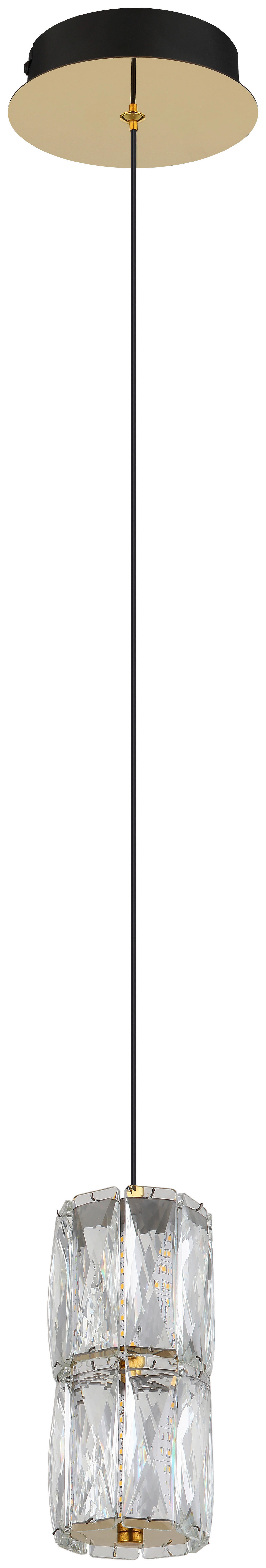 GLOBO Pendelleuchte gold mattschwarz klar Metall Glas H/D: ca. 150x14 cm 1.0 Brennstellen Stefanie - gold/klar (14,00/150,00cm) - GLOBO