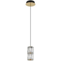 GLOBO Pendelleuchte gold mattschwarz klar Metall Glas H/D: ca. 150x14 cm 1.0 Brennstellen Stefanie - gold/klar (14,00/150,00cm) - GLOBO