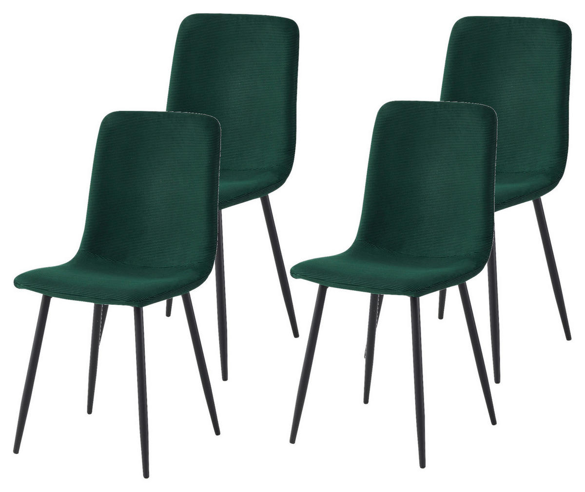 Stuhl Leipzig, 4er-Set moosgrün Metall Microfaser B/H/T: ca. 44x92x54 cm Leipzig, 4er-Set - moosgrün (44,00/92,00/54,00cm) - Hela