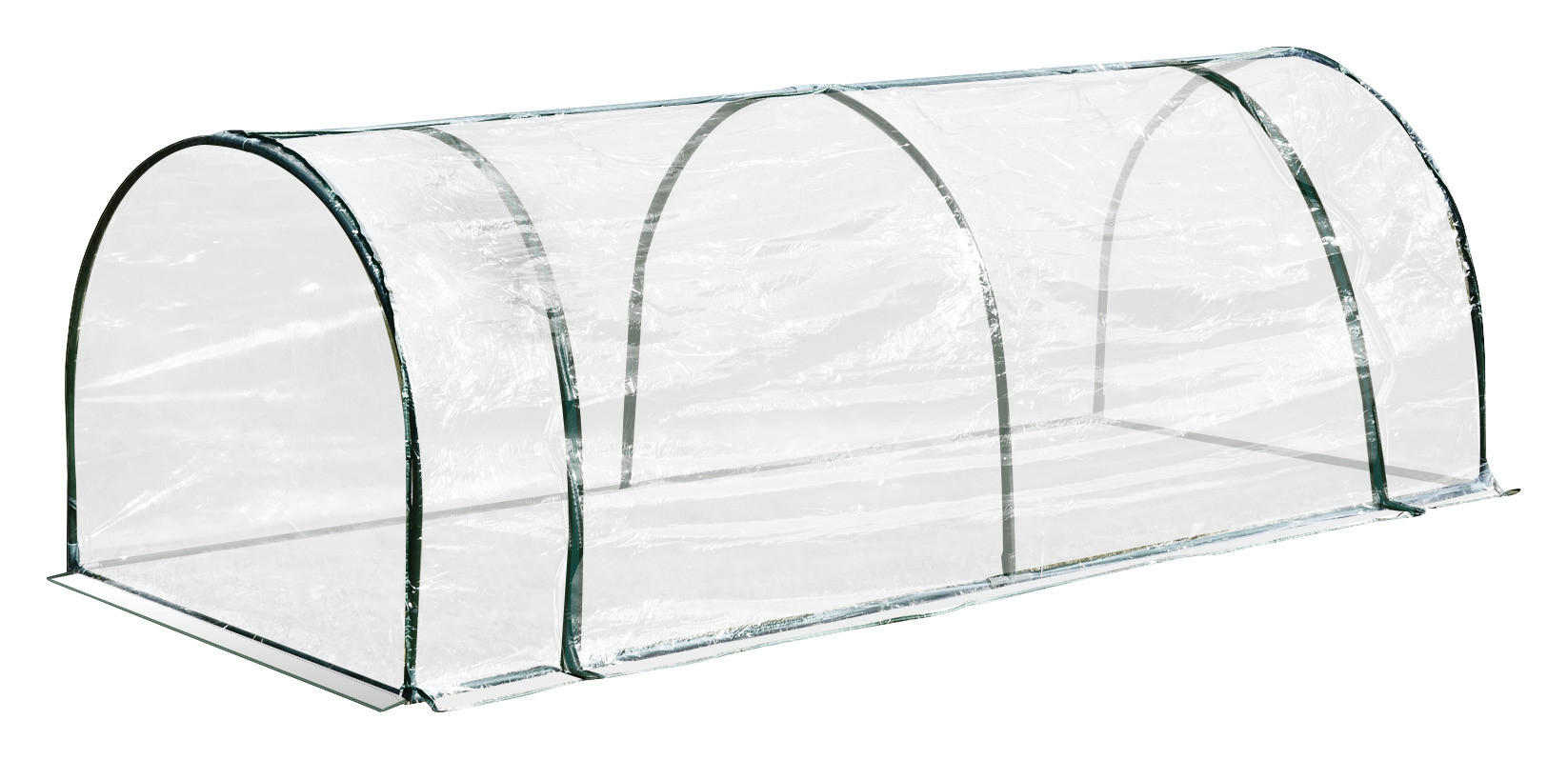 Outsunny Folientunnel B/H/L: ca. 100x80x250 cm Folientunnel 845-305 - grün/transparent (250,00/100,00/80,00cm) - Outsunny