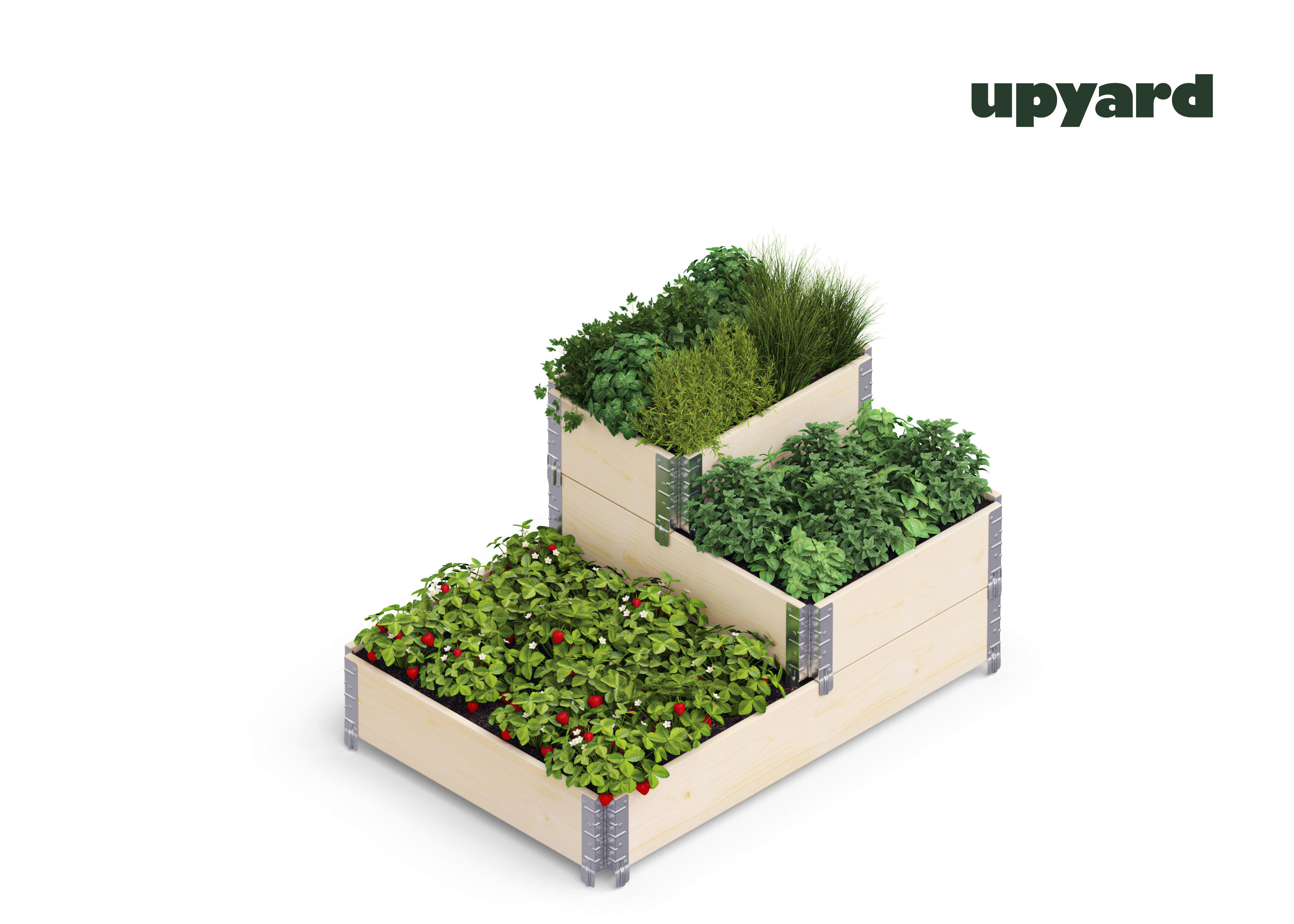 Thumbnail - UPYARD Stufenbeet INDUSTRIAL natur Holz B/L: ca. 40x60 cm