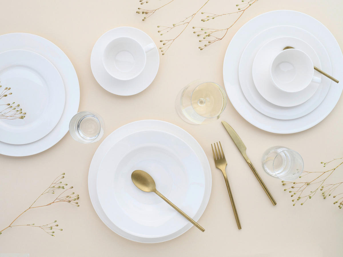 CreaTable Kombiservice Fleur Royal cremeweiß Porzellan 30 tlg. Fleur Royal - cremeweiß - CreaTable