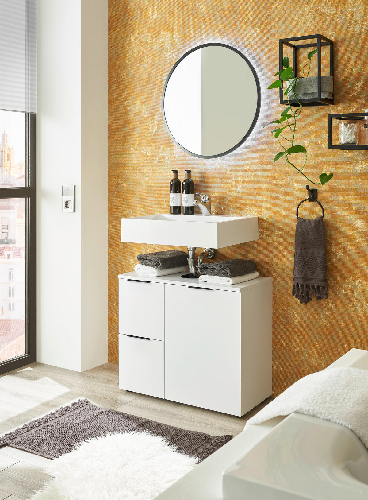 Waschbeckenunterschrank Porto weiß B/H/T: ca. 70x60x35 cm Porto - weiß (70,00/60,00/35,00cm)