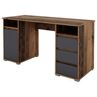 Schreibtisch LOBO Eiche Old Wood Nachbildung anthrazit B/H/T: ca. 138x75x55 cm LOBO - Eiche/anthrazit (138,00/75,00/55,00cm) - byLIVING