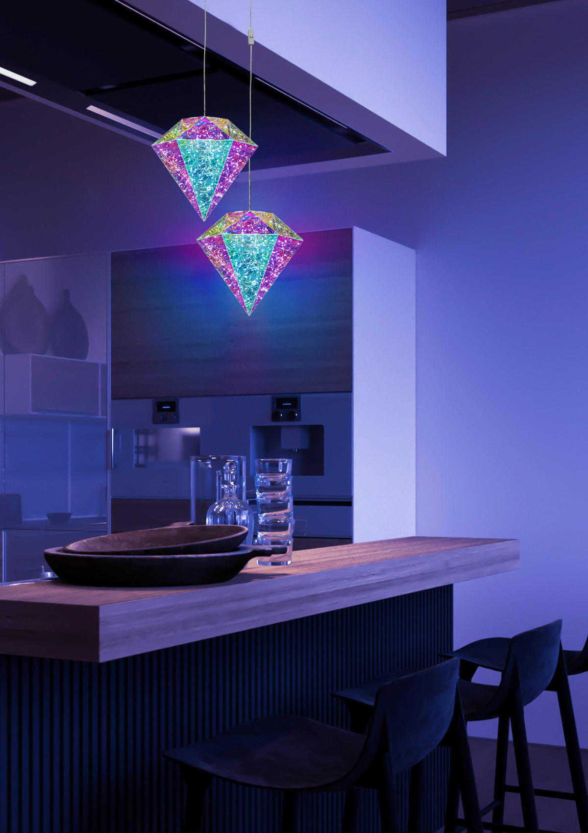 Dekoleuchte transparent B/H/L: ca. 20x20x20 cm LED-Dekoleuchte_Diamant - transparent (20,00/20,00/20,00cm)