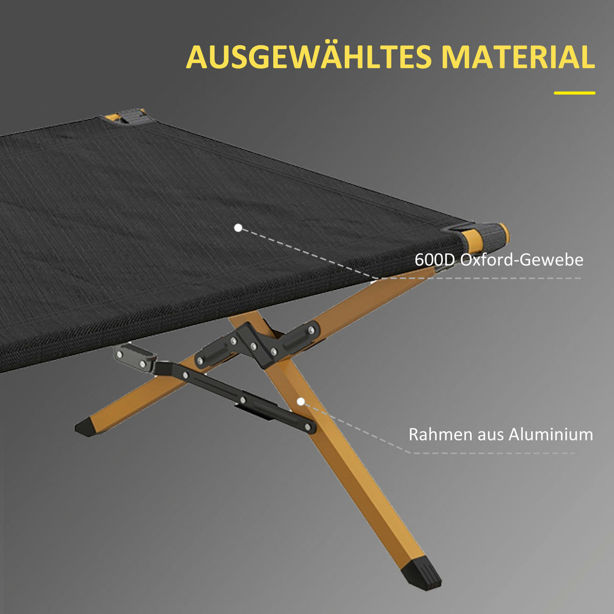Outsunny Sonnenliege schwarz Nylon B/H/L: ca. 64x45x196 cm Sonnenliege - schwarz (196,00/64,00/45,00cm) - Outsunny