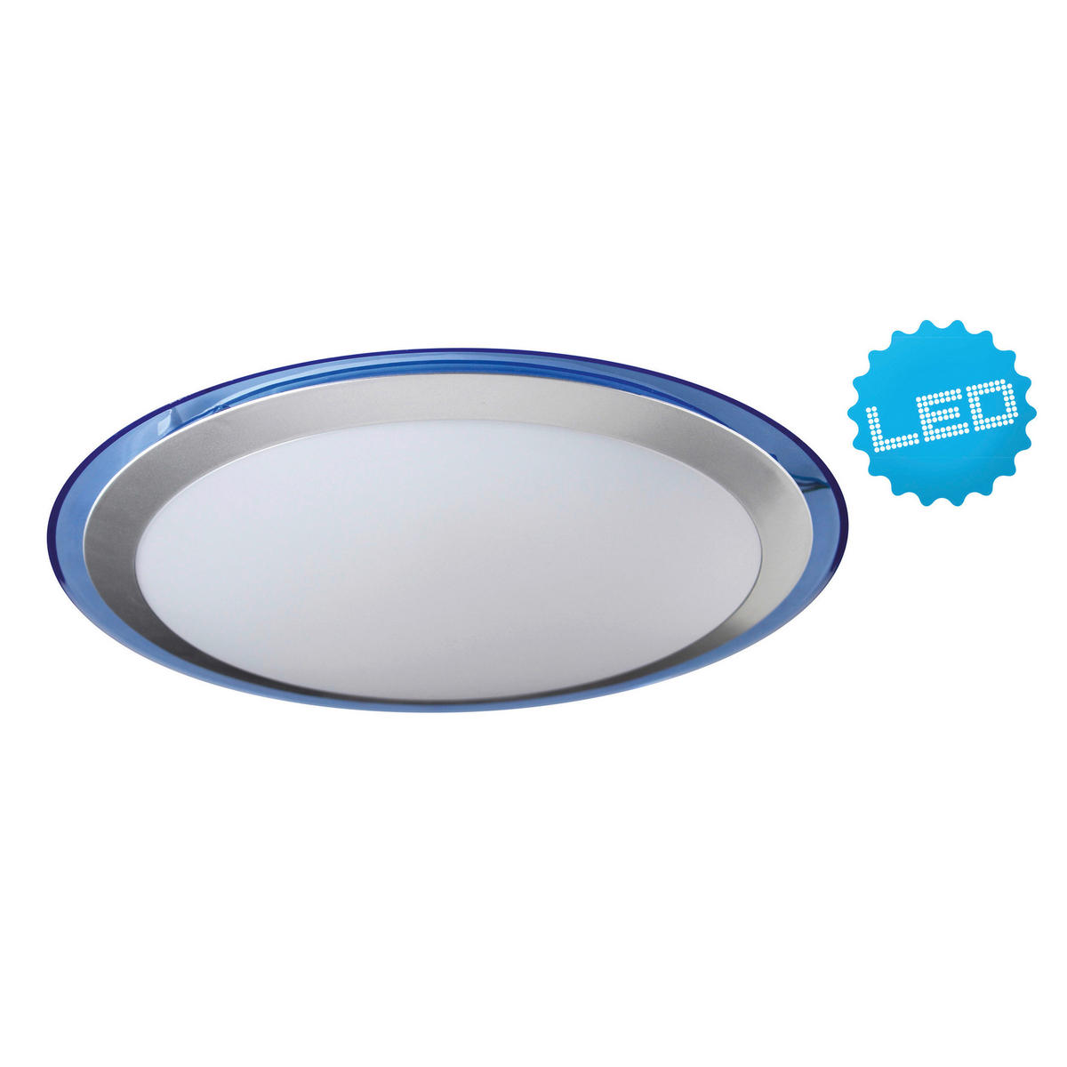 Näve Leuchten Deckenleuchte 1181612 blau Metall Kunststoff B/H/T: ca. 33x6,5x33 cm null 1 Brennstellen Lutos - blau (33,00/6,50/33,00cm) - Näve Leuchten