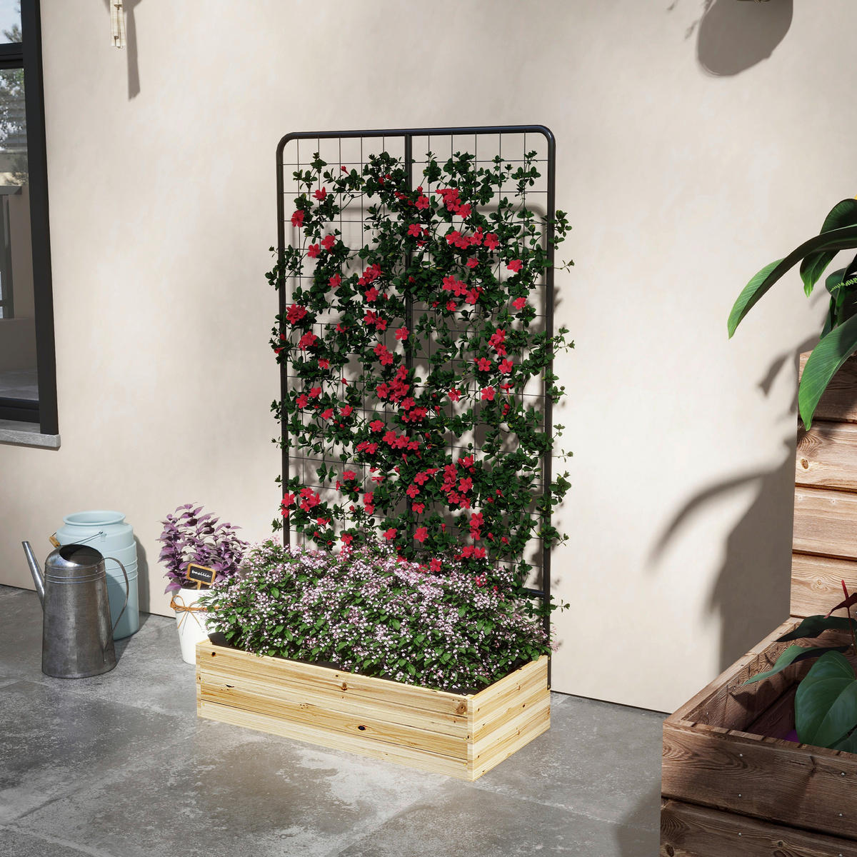 Outsunny Gartenbeet natur Polypropylen B/H/L: ca. 38x80x145 cm Gartenbeet - natur (145,00/38,00/80,00cm) - Outsunny