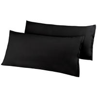 Kissenhülle Microfaser Kissenbezug_2erPack Microf.40x80 - schwarz (40,00/80,00cm)