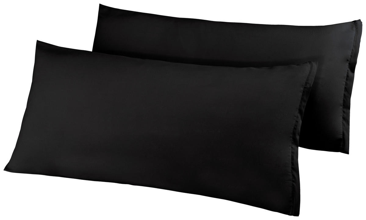 Kissenhülle Microfaser Kissenbezug_2erPack Microf.40x80 - schwarz (40,00/80,00cm)