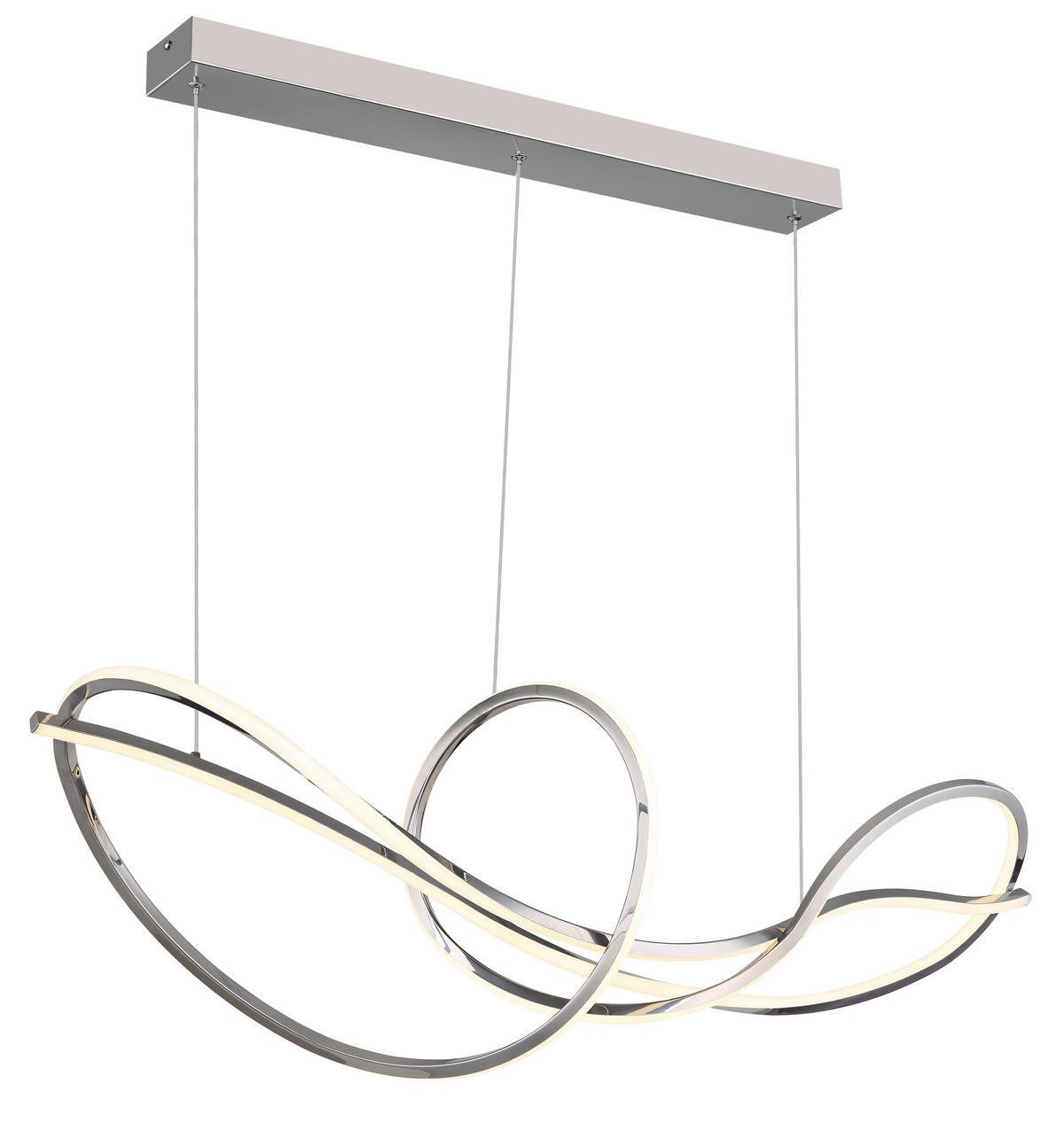 GLOBO Pendelleuchte Iduna - Opal/Chrom (110,00/120,00/33,00cm) - GLOBO