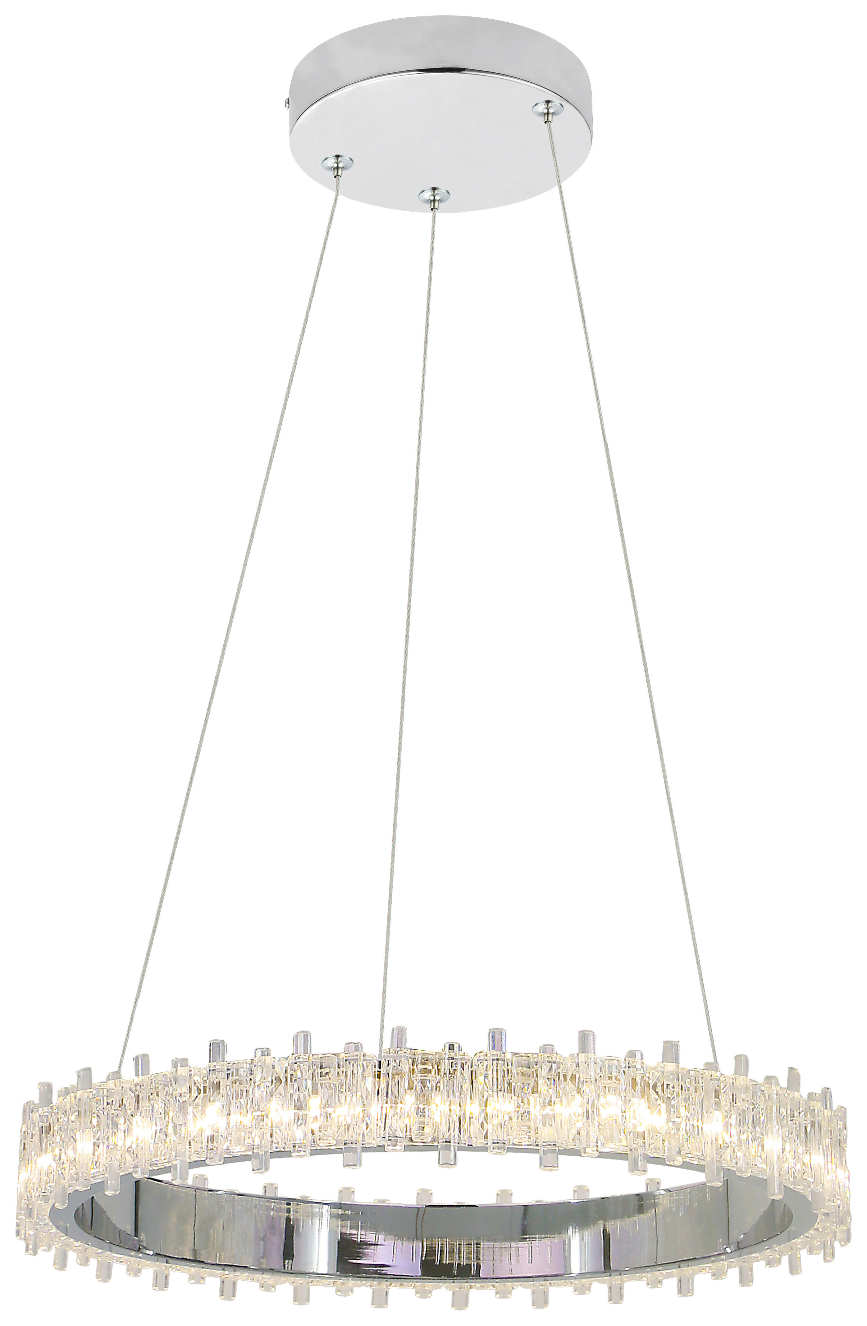 POCOline LED-Pendelleuchte Chrom Metall Acryl B/H/L: ca. 41x140x41 cm LED-Pendelleuchte_Aurora - Chrom (41,00/41,00/140,00cm) - POCOline