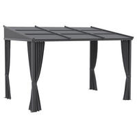 Outsunny Pergola mit Schiebeelementen grau Polyester B/H/L: ca. 255x242x365 cm Pergola_mit_Schiebeelementen - grau (365,00/255,00/242,00cm) - Outsunny