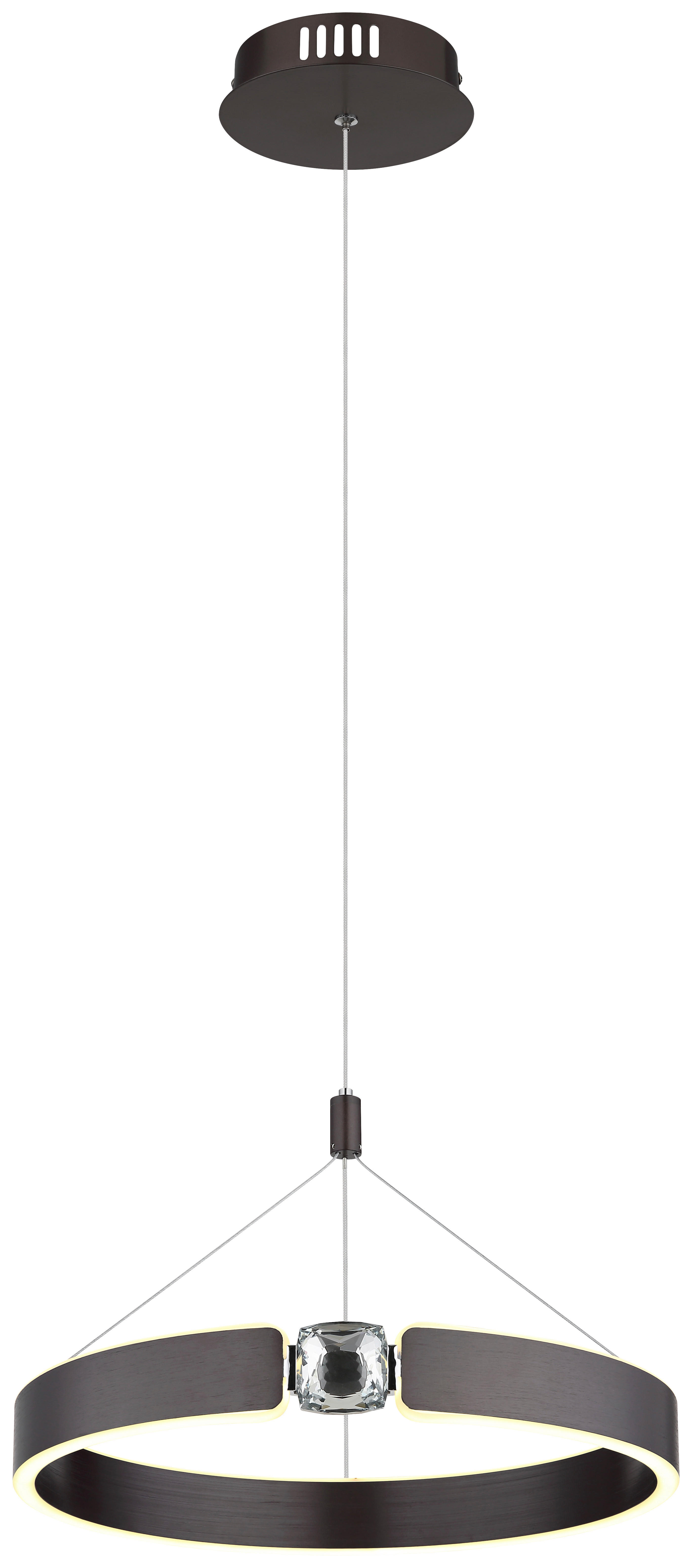 GLOBO LED-Pendelleuchte bronze Opal Metall Acryl H/L: ca. 125x40 cm LED-Pendelleuchte_Hendricks - Opal/bronze (40,00cm) - GLOBO