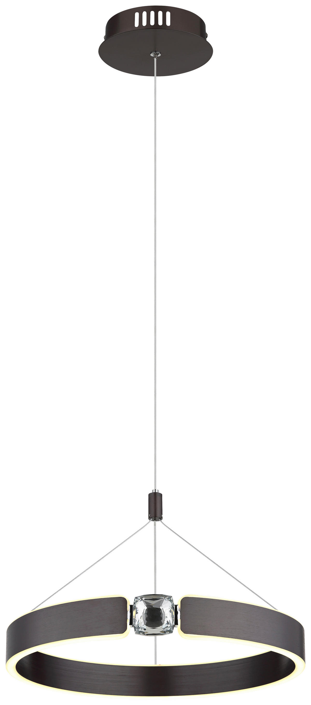 GLOBO LED-Pendelleuchte bronze Opal Metall Acryl H/L: ca. 125x40 cm LED-Pendelleuchte_Hendricks - Opal/bronze (40,00cm) - GLOBO