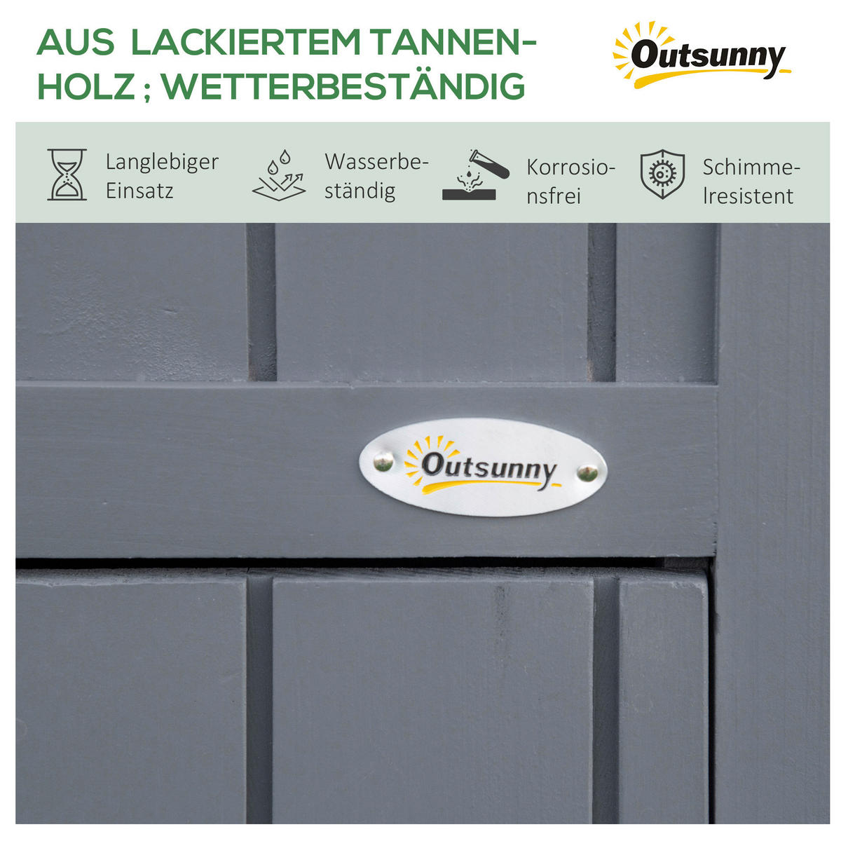 Outsunny Gartenschrank Gartenschrank - grau (129,00/51,50/180,00cm) - Outsunny