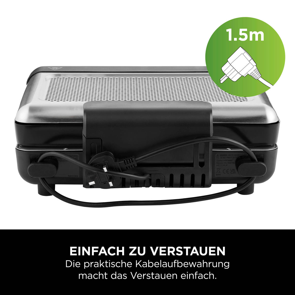 Ninja Grillplatte schwarz Edelstahl Aluminium B/H/L: ca. 7x13x37,5 cm Sizzle GR101EU - schwarz (37,50/7,00/13,00cm) - Ninja