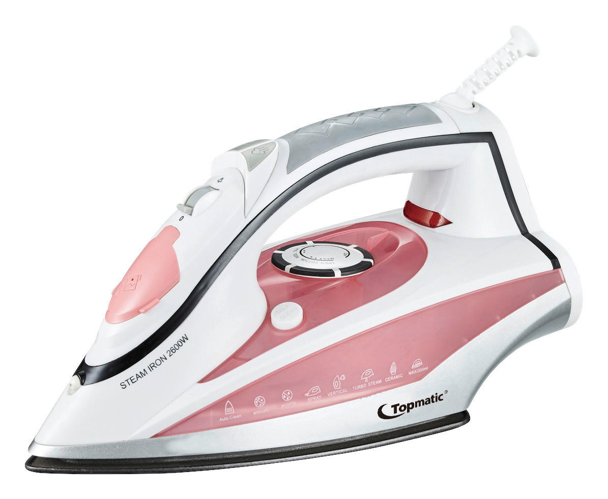 Topmatic Dampfbügelautomat DB-2300.27 weiß pink Kunststoff B/H/L: ca. 12,9x14,4x28,4 cm Dampfbügelautomat DB-2300.27 - pink/weiß (28,40/12,90/14,40cm) - Topmatic